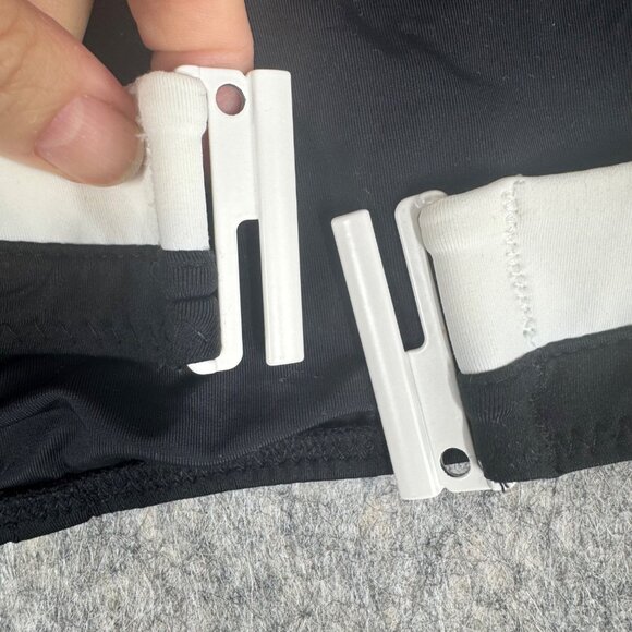 STAUD Lily Short Sleeve Bikini Top Size XS Black Scoop Neck Open Back - Picture 6 of 7